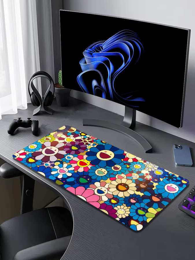 Rutschfestes und verdicktes Gaming Mauspad im Takashi Murakami Kunstdesign, Mehrfarbig - Bild 7