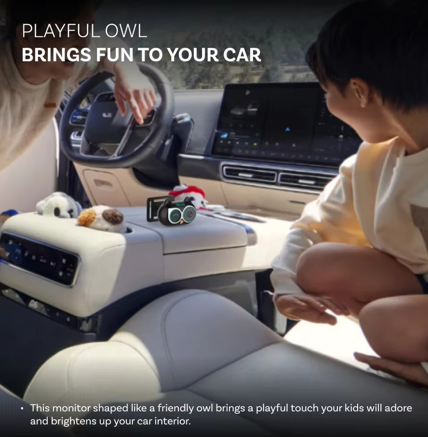 Ottocast Cabin Care Wireless CarPlay Adapter mit 1080P Auto-Rücksitzkamera, 150 Grad Weitwinkel und Nachtsicht für Kinder und Haustiere, Schwarz - Bild 4