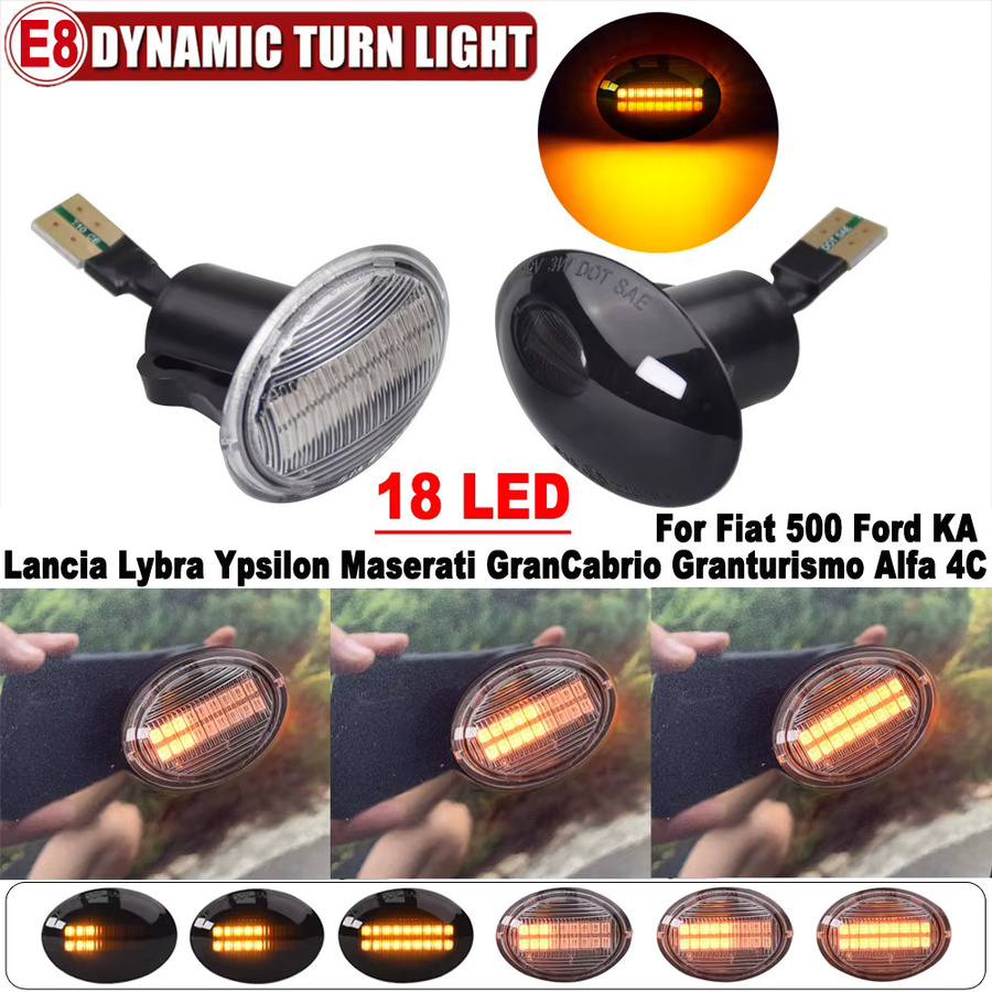 Malcayang LED-Seitenmarkierungsleuchte mit Blinkerfunktion für Fiat 500, Alfa 4C und Maserati Granturismo 2007 sowie GranCabrio 2010 - Bild 4