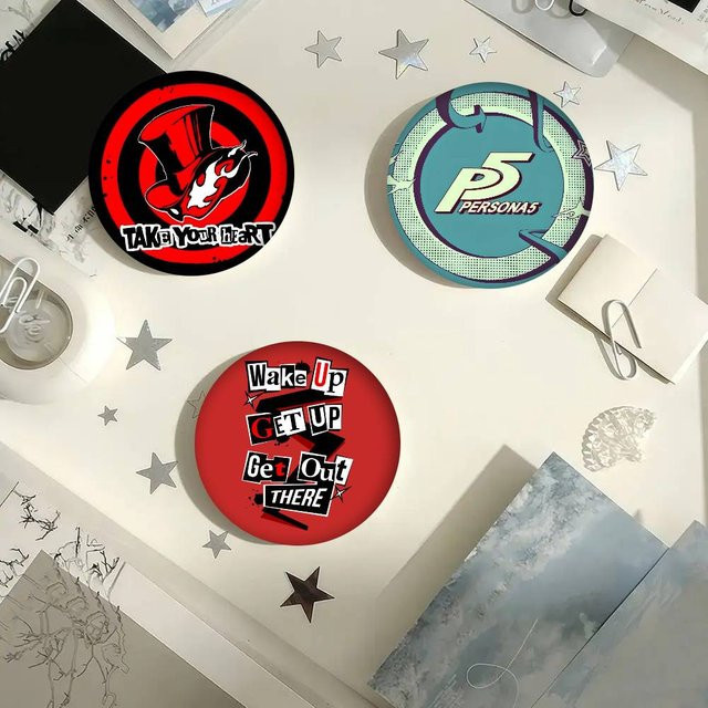 Anstecknadel Anime P-Personas Logo Spiele, Weißblech, Unisex - Bild 1