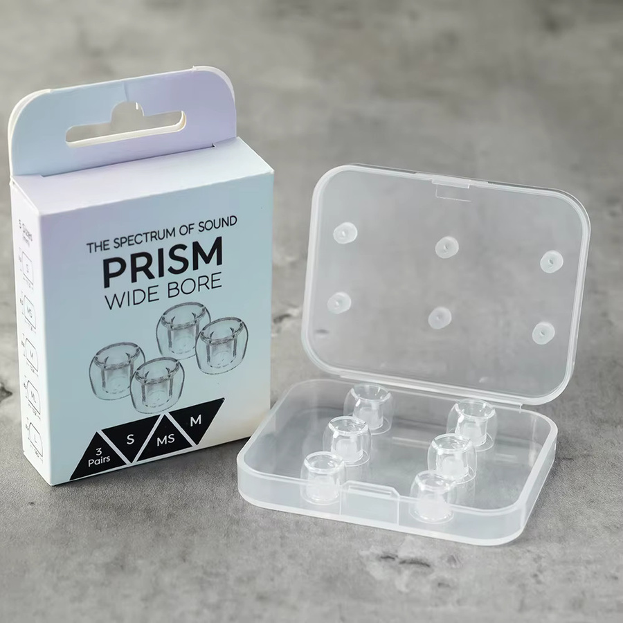 Divinus Prism LSR Kopfhörer-Ohrstöpsel transparent mit breiter Bohrung für 4–6 mm Düsen - Bild 2