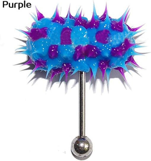 HaoYunLai Ohrstecker Hammerform, Edelstahl, violett, Unisex - Bild 1