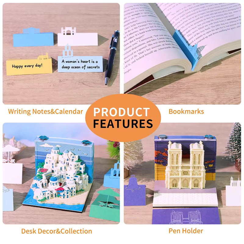 JETTING 3D-Papier-Schnitzkunst Notizblock als kreative Schreibtischdekoration in Multicolour, Format A2 - Bild 2