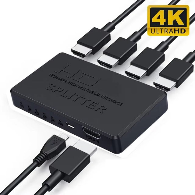 KOJESHUN HDMI Splitter 4x1 HDMI Switcher 4K 2K kompatibel in Schwarz - Bild 1
