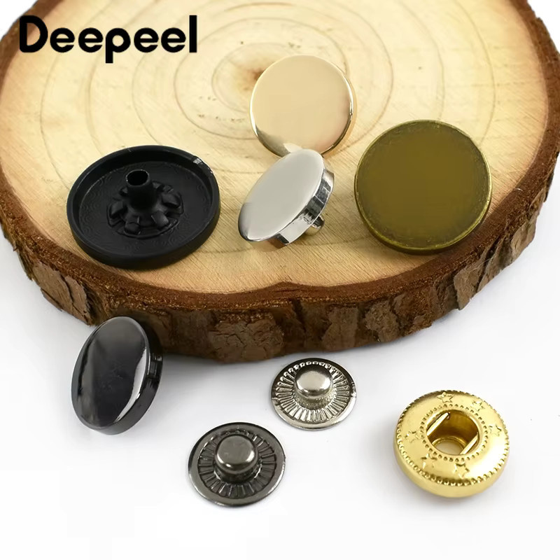 Deepeel Metall-Druckknöpfe in Bronze, 20 Sets für Kleidung und Bastelzubehör, Durchmesser: 10–25 mm - Bild 2