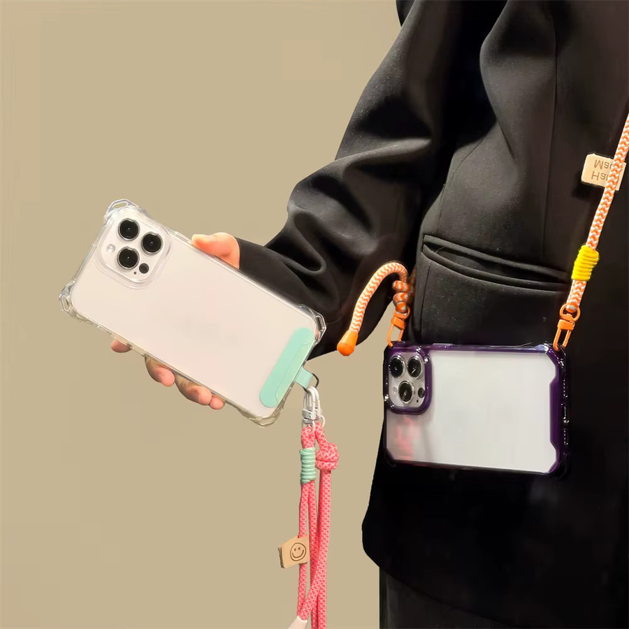 Caynes Transparente Handyhülle mit Trageschlaufe für iPhone 11 bis iPhone 17 Pro Max, Stoßfeste Schutzhülle in Transparent - Bild 3