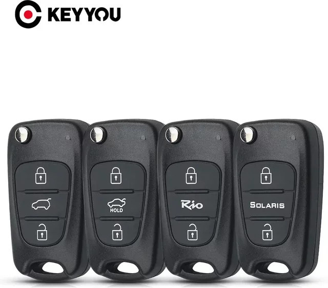 KEYYOU Schlüsselhülle Flip Case für Kia und Hyundai in Schwarz - Bild 1