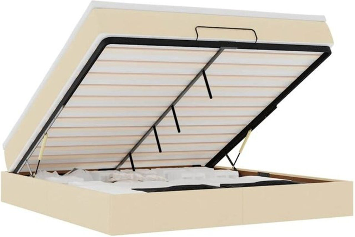 vidaxl Polsterbett Ottoman mit Matratze in Beige aus Stoff B/T/H: 180 x 200 x 23,5 cm - Bild 1