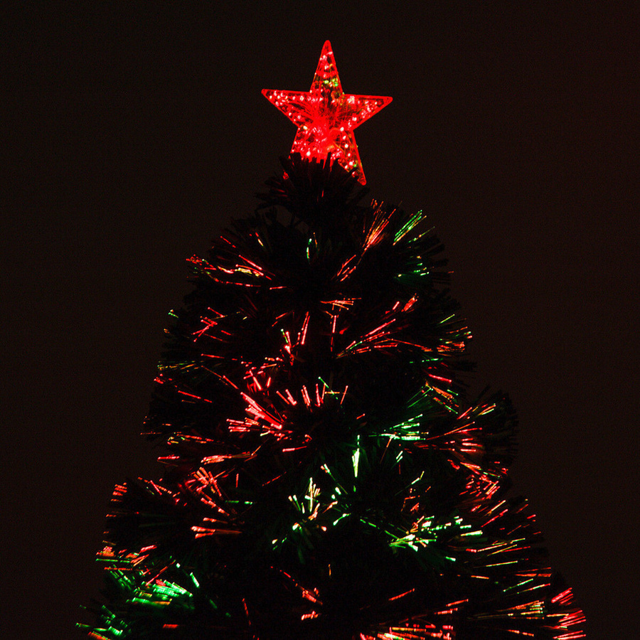 HOMCOM Weihnachtsbaum künstlich grün mit LED Lichtfaser Farbwechsler und Metallständer, Höhe: 120 cm - Bild 5
