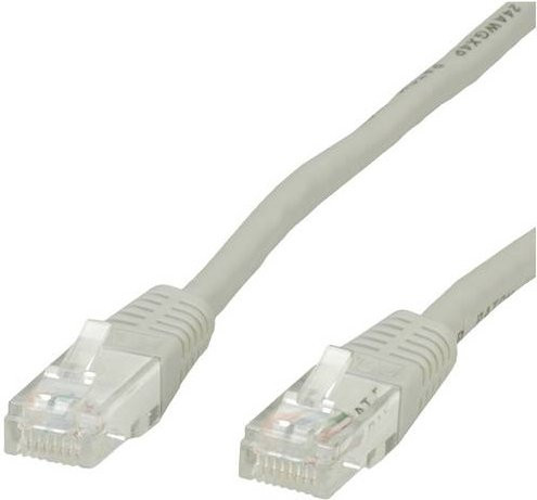 Value RJ45 Patchkabel CAT 6 U/UTP Ethernet LAN, Länge: 5,00 m, Grau - Bild 1