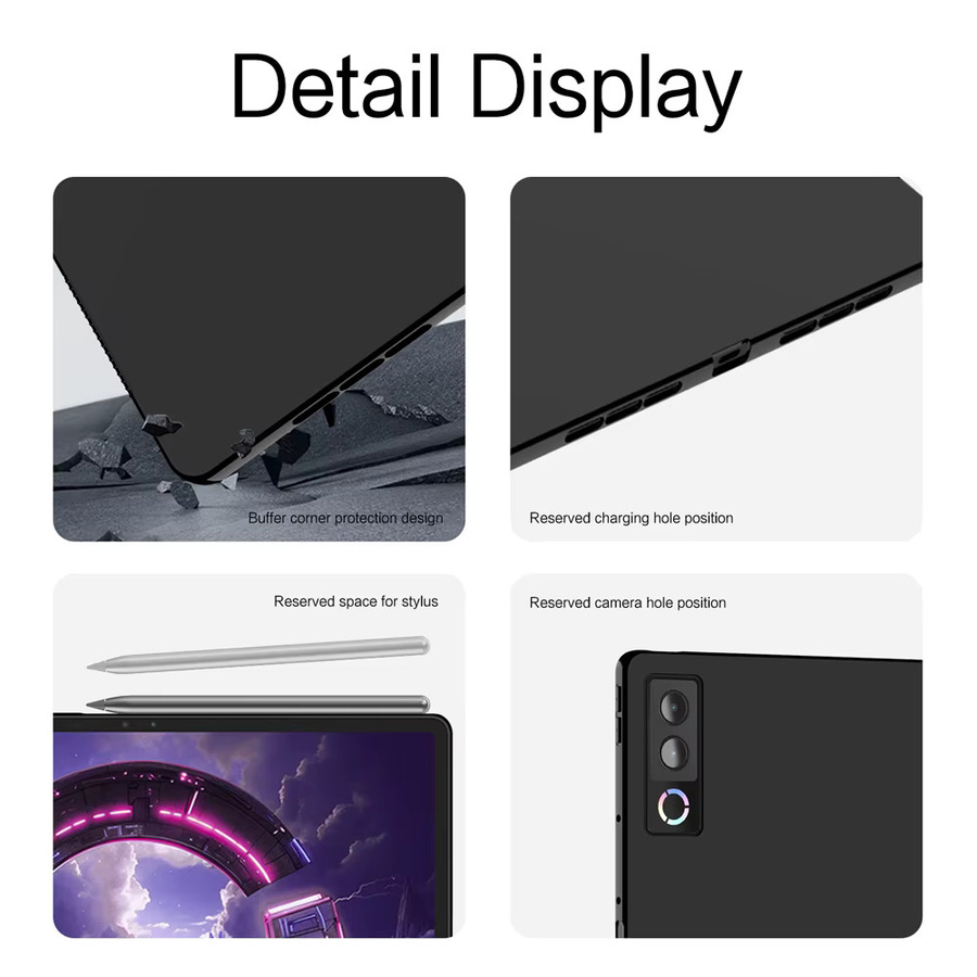 Silikon-Tablet-Hülle für Lenovo Legion Y900 13 Zoll 2026 TB522FU in Schwarz mit weicher TPU-Rückabdeckung - Bild 3