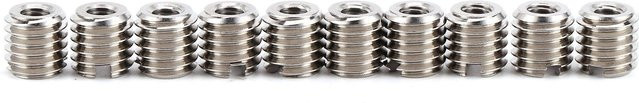 10 Stück Gewindeeinsatz-Set Reduziermutter aus Edelstahl 303 von TOMTOP JMS in Silber, Innengewinde M4x0.7 und Außengewinde M8x1.25, Länge: 0,3in - Bild 1