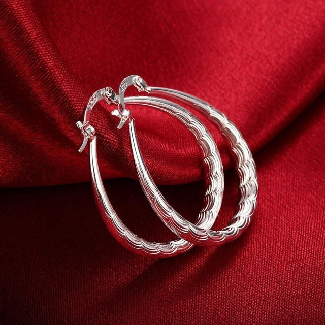 Lekani Creolen, Fischmuster, 925 Sterlingsilber, Damen - Bild 1