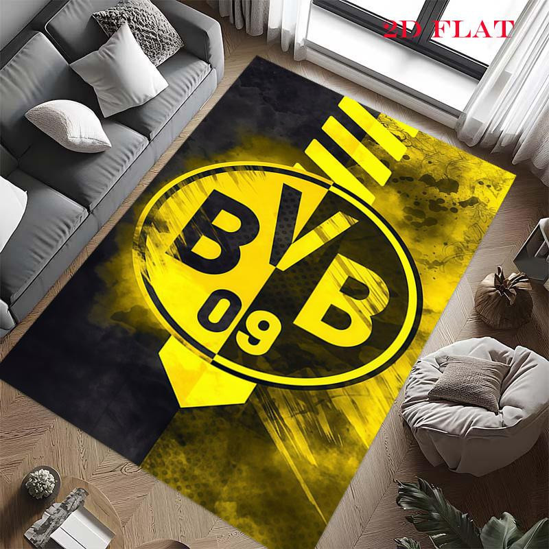 Borussia Dortmund Logo Teppich in Gelb und Schwarz, rutschfeste Bodenmatte aus Polyester für Wohnzimmer, Schlafzimmer oder Kinderzimmer, Breite: 40 cm, Tiefe: 60 cm - Bild 3