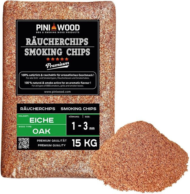 PINI Räucherchips Eiche 1-3 mm 15 kg - Bild 1