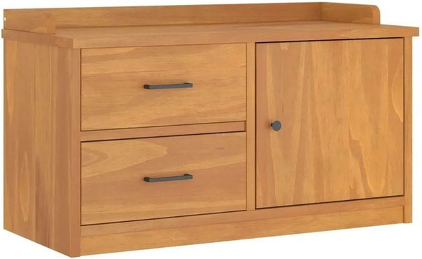 vidaXL Flurbank Sandnes Schuhbank aus Massivholz Kiefer und Akazie in Braun B/T/H: 87 x 40 x 50 cm