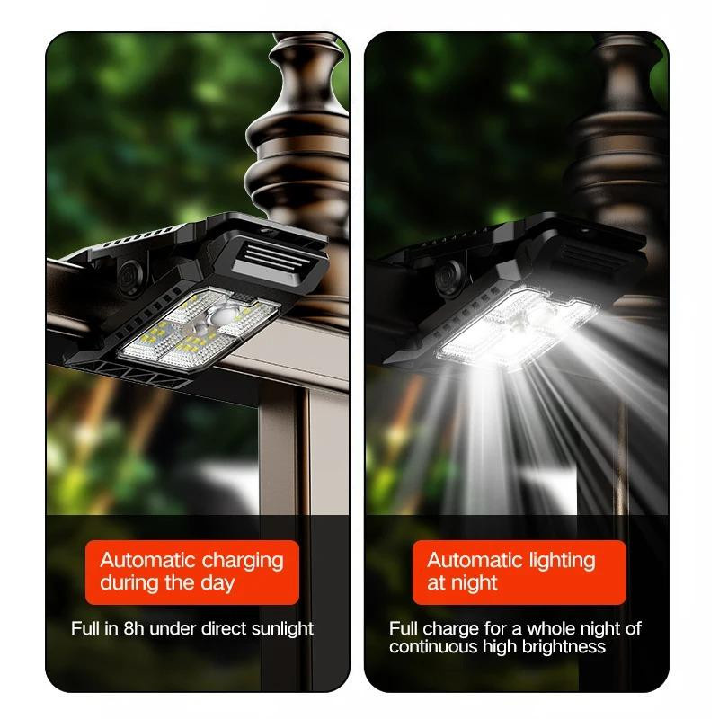 YJMP Super Lighting Solar-LED-Außenleuchten mit Bewegungssensor in Schwarz - Bild 7
