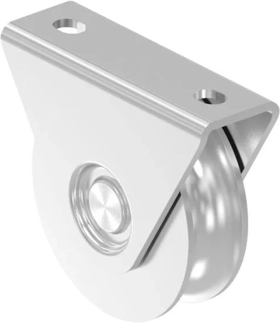 FeNau Schiebetorrolle aus Edelstahl V4A in Silber mit 2 Kugellagern, Durchmesser: 80 mm, Rundrille: 20 mm - Bild 1