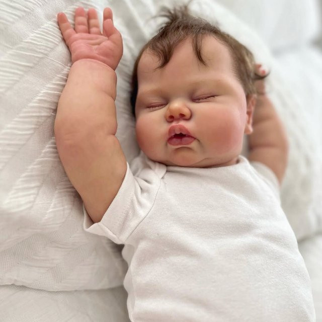 BZDOLL Reborn-Puppe, schlafend, 50cm, 3D-bemalte Haut, Vinyl-Gliedmaßen, Stoffkörper - Bild 1