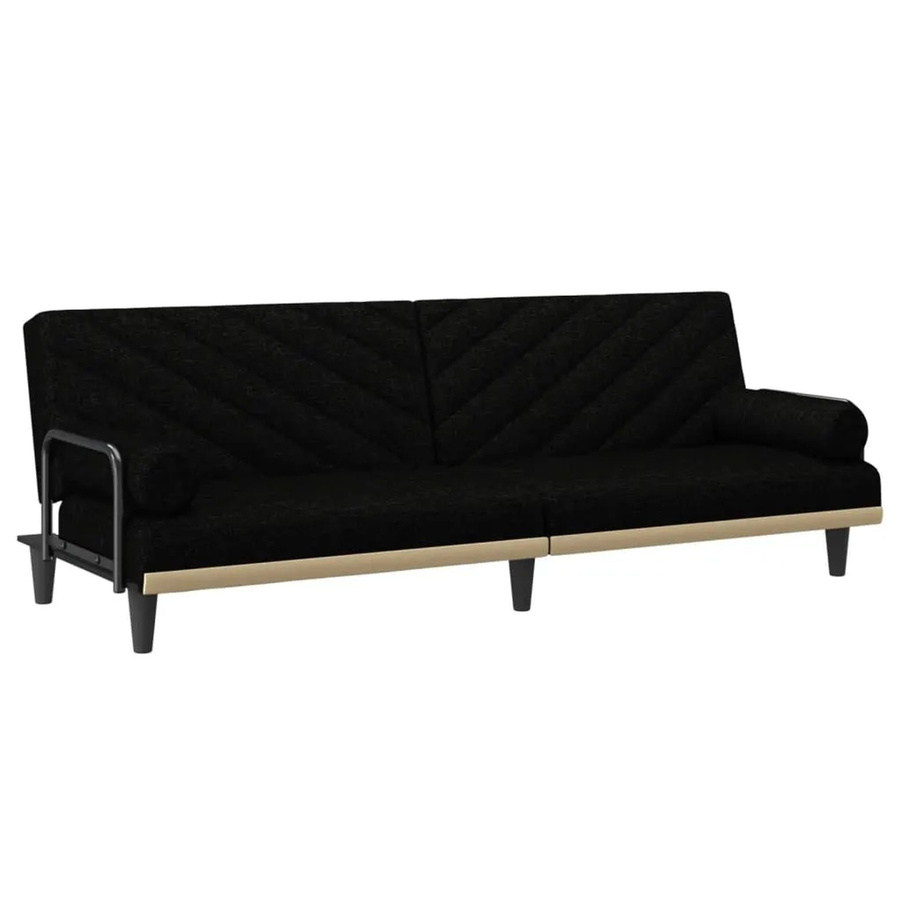 vidaXL Schlafsofa mit Armlehnen in Schwarz aus Stoff für Erwachsene - Bild 2
