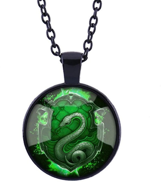 DewBloom Halskette, Hogwarts Wappen, Silber, Messing, Unisex - Bild 1
