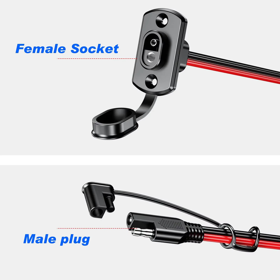SAE Adapter Stecker auf Buchse Kabel 18AWG Verlängerungskabel 50 cm - Bild 2