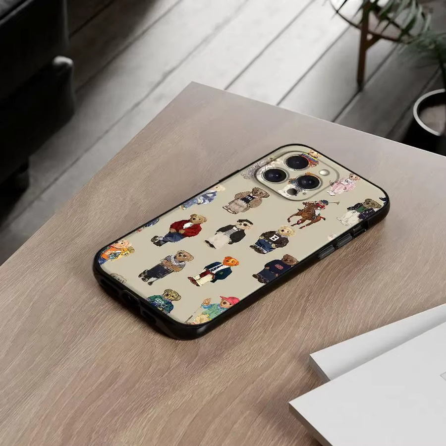Stoßfeste Silikon-Handyhülle im Teddybär-Design für iPhone 17 16 15 14 13 12 11 Pro Max Mini XS XR 7 Plus in Multicolor - Bild 3