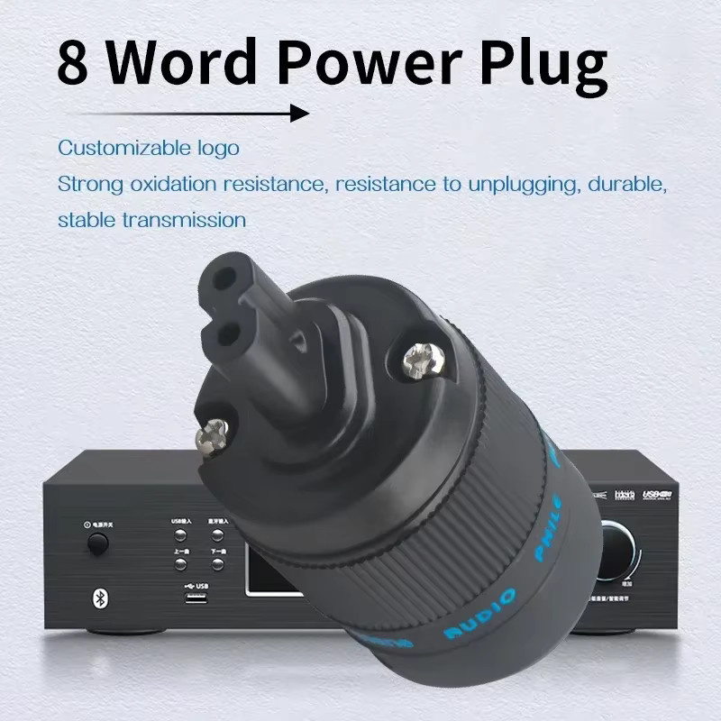 Axinite HiFi-Audio-Adapter mit C7-Buchse und IEC-Stecker aus rhodiniertem Kupfer in Schwarz und Gold - Bild 3