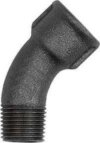 Riegler Bogen 40, 45 Grad Winkel, Rp 3/4 i., R 3/4 a., Temperguss Schwarz Matt - Bild 1
