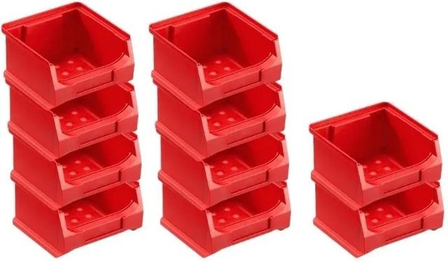 PROREGAL SparSet 10x Rote Sichtlagerboxen mit 0,4 Liter Volumen, H x B x T: 6 x 10 x 10 cm - Bild 1