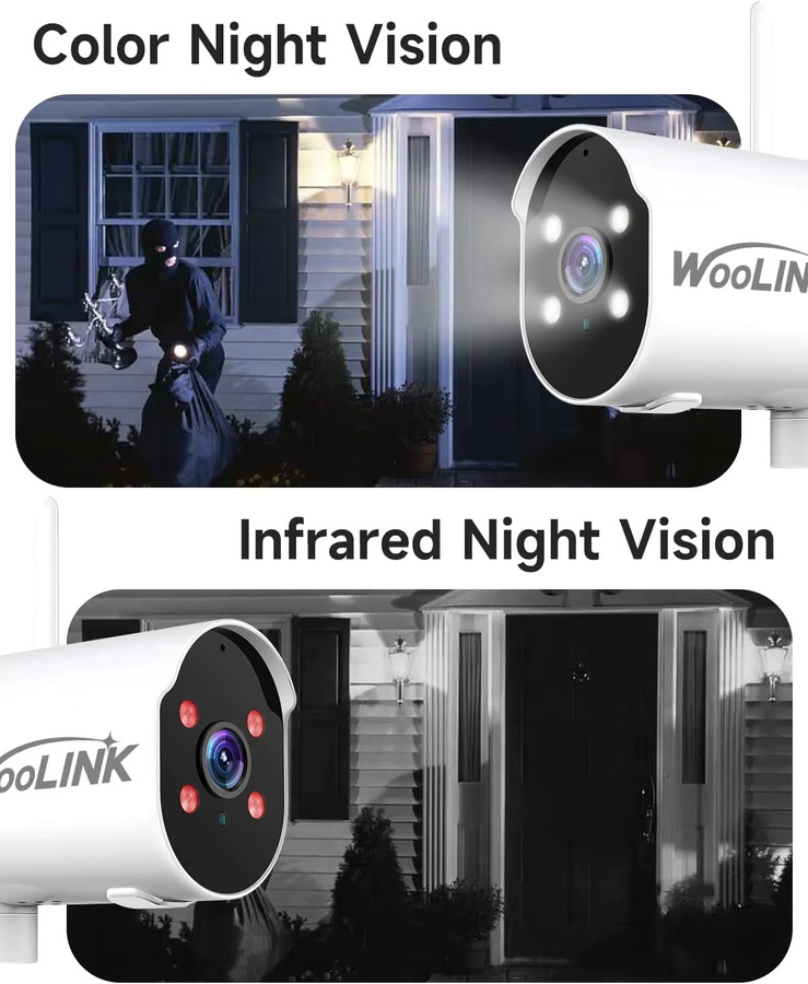 Woolink WLAN IP-Kamera PTZ für den Außenbereich, 2K kabellose Sicherheitskamera mit 1620P Vollständiger Nachtsicht und Audio-Video-Funktion, Weiß - Bild 2