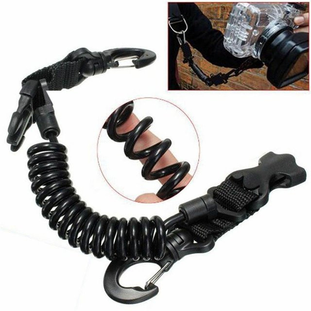 YngYY33 Ohio Kameraleine für Tauchkameras, robustes Sicherheitsband mit Doppelclip und Anti-Verlust-Lanyard, Schwarz - Bild 1