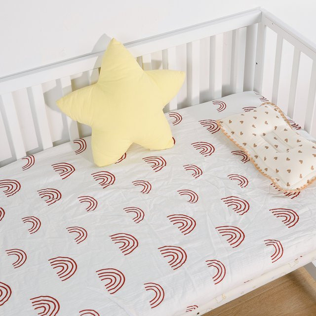 Happy flute Musselin-Bettlaken aus 100% Baumwolle für Kleinkinder, Weiß, B: 60 cm, L: 120 cm - Bild 1