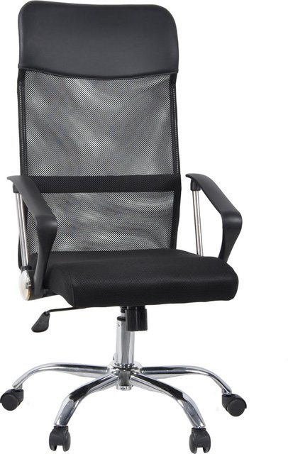 hjh OFFICE Chefsessel Stryka Net Home Office Sessel aus Netzstoff mit Armlehnen in Schwarz - Bild 1