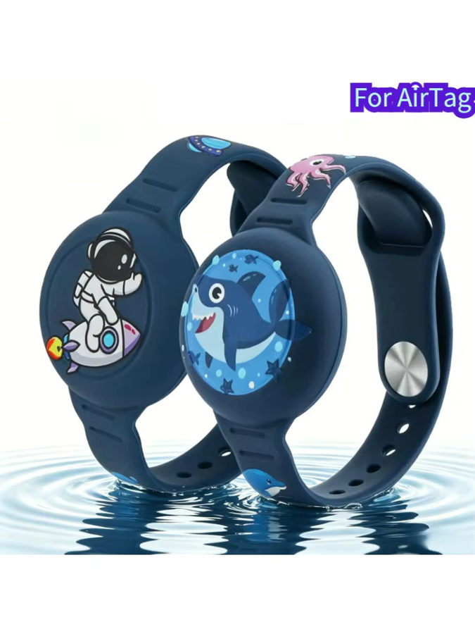 Wasserdichtes Silikon-Kinderarmband als Anti-Verlust-Halterung kompatibel mit Apple AirTag in Multicolor - Bild 4