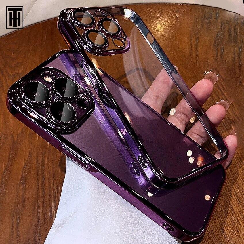 Bai Fen Bai-Digital 3C Transparente Schutzhülle mit Überzugsrahmen und staubdichter Objektivabdeckung für iPhone 15 14 13 12 11 Pro Max und Plus - Bild 1