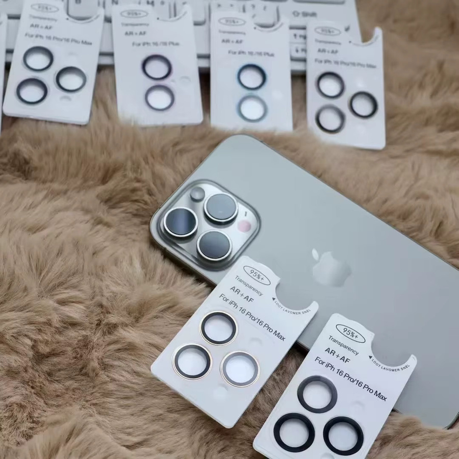 3-2er-Set Kamera Objektiv Schutz aus gehärtetem Glas für Apple iPhone 17 16 15 14 13 12 Pro Max Plus Mini in Transparent und Grau - Bild 4