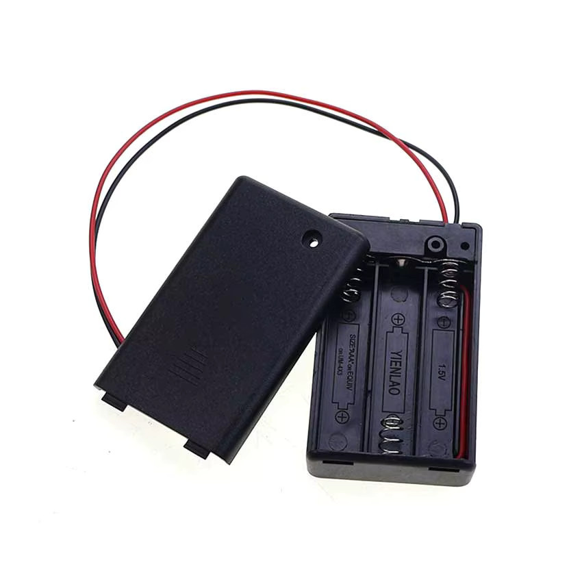 JCD 3-Slot AAA Batterie Aufbewahrungsbox mit Anschlusskabel in Schwarz mit PH2.0 XH2.54 SM DuPont und DC 5,5x2,1 Anschluss - Bild 3