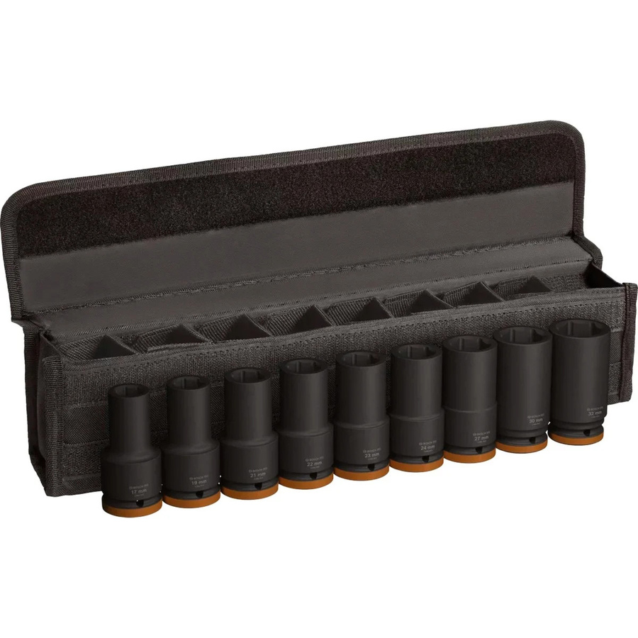 Bosch PRO Impact Steckschlüsseleinsatz-Set 3/4", 9-teilig, Schwarz, Edelstahl - Bild 1