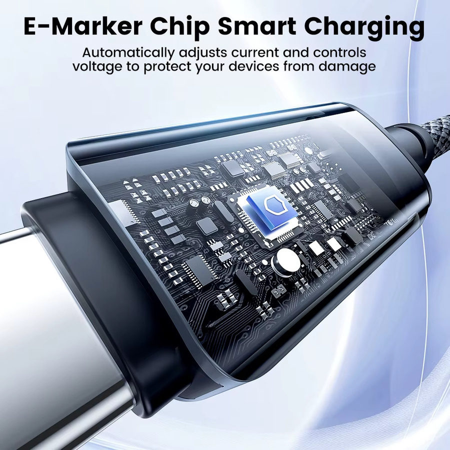 Toocki USB C auf USB C Kabel PD 100 W Schnellladekabel mit E-Marker Chip, Schwarz - Bild 4