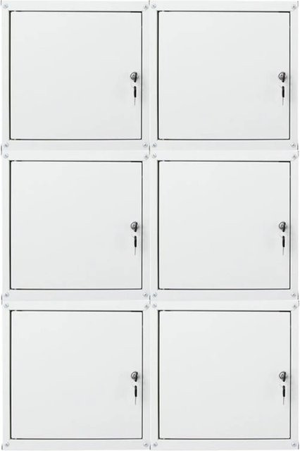 PROREGAL Cubic XL Schließfachwürfel aus Metall, 6er Set, Grau, H x B x T: 45 x 45 x 45 cm - Bild 1