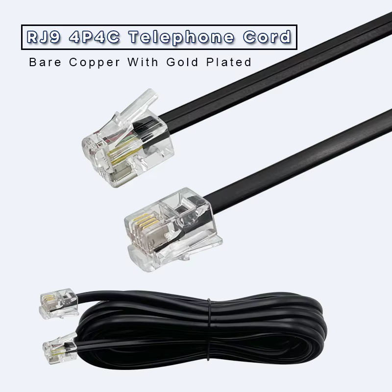 COMNEN Modulares Telefon- und Datenkabel RJ9 auf RJ11 auf RJ45, Schwarz - Bild 4