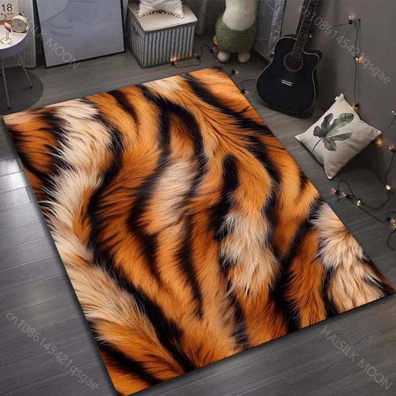 UQIDEHOME Teppich mit Tigerfell-Texturdruck in Multicolour, moderner Bereichsteppich aus Polyester, B/T: 60 x 40 cm - Bild 3