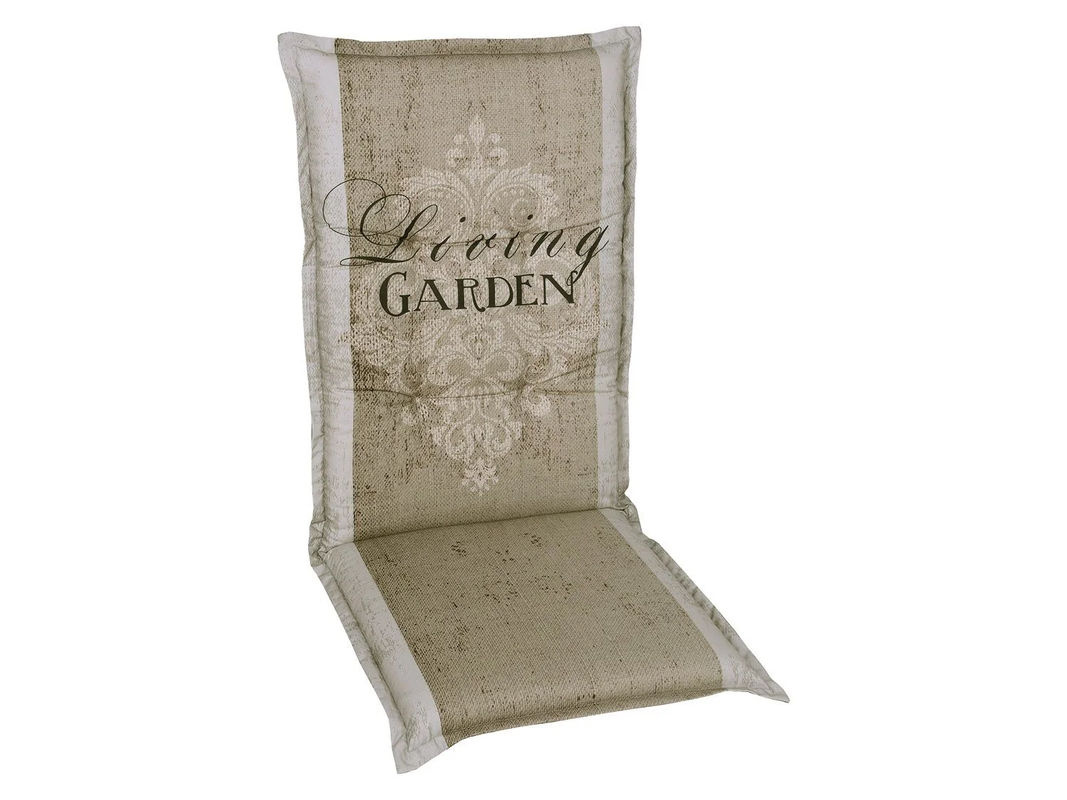 GO-DE TEXTIL Gartenauflage Living Garden 2er Set Hochlehner Beige gesteppt mit Schaumstoff und Befestigungsbändern - Bild 2