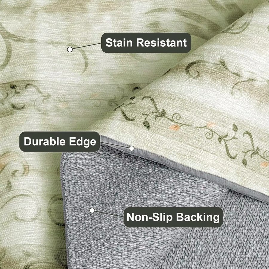 VVIKAMA Bohemian Teppich aus gewaschenem Kaschmir, rutschfeste Matte im Ethnic-Design für Wohnzimmer, Schlafzimmer und Esszimmer, Mehrfarbig - Bild 2
