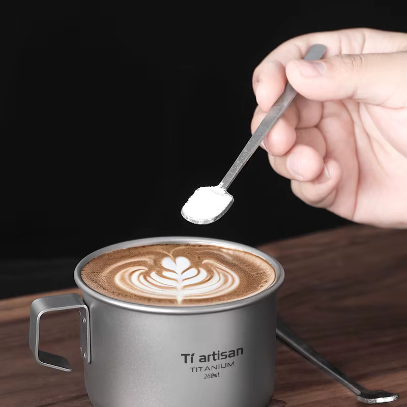 Tiartisan 2er-Set Titan-Löffel in Silber, ultraleichtes Camping-Geschirr für Kaffee, Tee, Dessert und Eiscreme - Bild 2