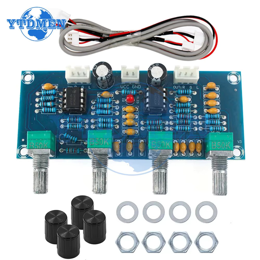 YTDMEN XH-A901 Tone Board DIY Kit NE5532 Vorverstärker mit Höhen Bass und Lautstärkeregelung in Blau - Bild 2