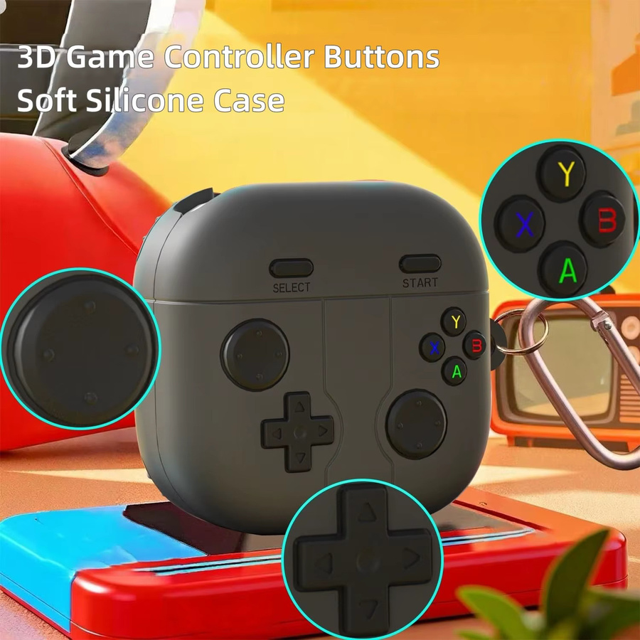 Silikonhülle im Cartoon-Design für Samsung Galaxy Buds 4 Pro und Galaxy Buds 4 inklusive Schlüsselanhänger, transparent - Bild 3