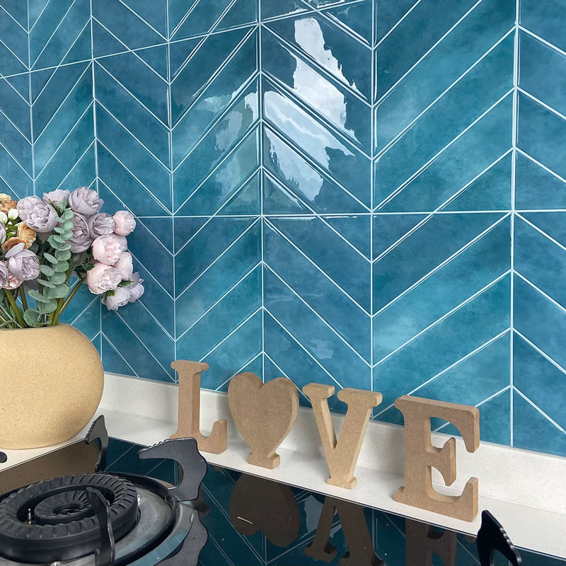 Vividtiles Wandfliesen Aufkleber in Blau, wasserdichte Vinyl Tapete für Küche und Bad, 3er Set - Bild 2