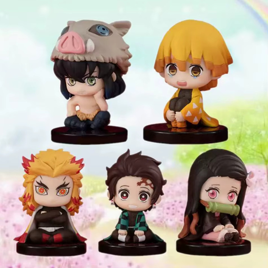 Bandai Demon Slayer Q-Version Sitzende Geisterpuppe, Actionfigur, 5er Set - Bild 2